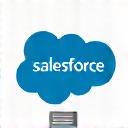Salesforce CRM logotips ar dokumentu ikonām demonstrējot pielikumu.
