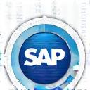 SAP ERP logotips ar datu plūsmas bultām, norādot automatizāciju.